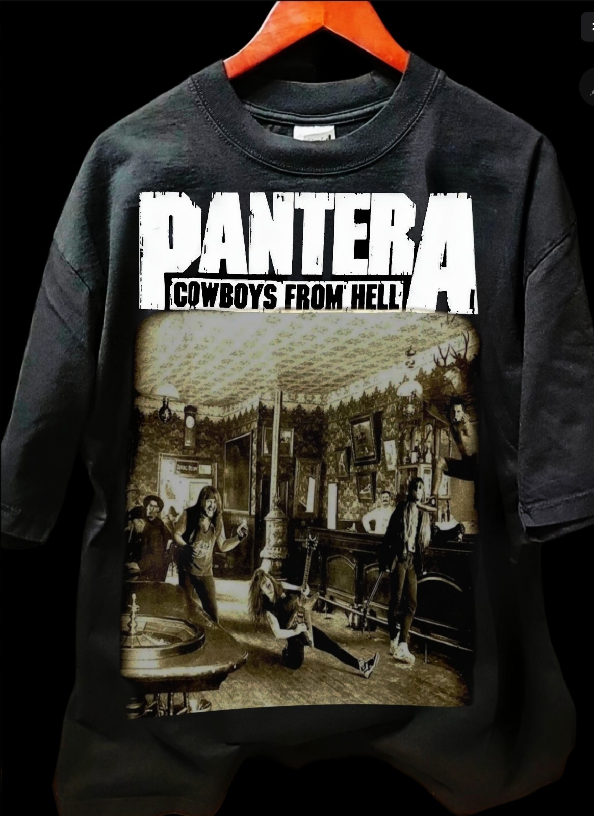Pantera Cowboys From Hell  ON A SHAKA SUPERMAX HEAVYWEIGHT GARMET DYED T SHIRT