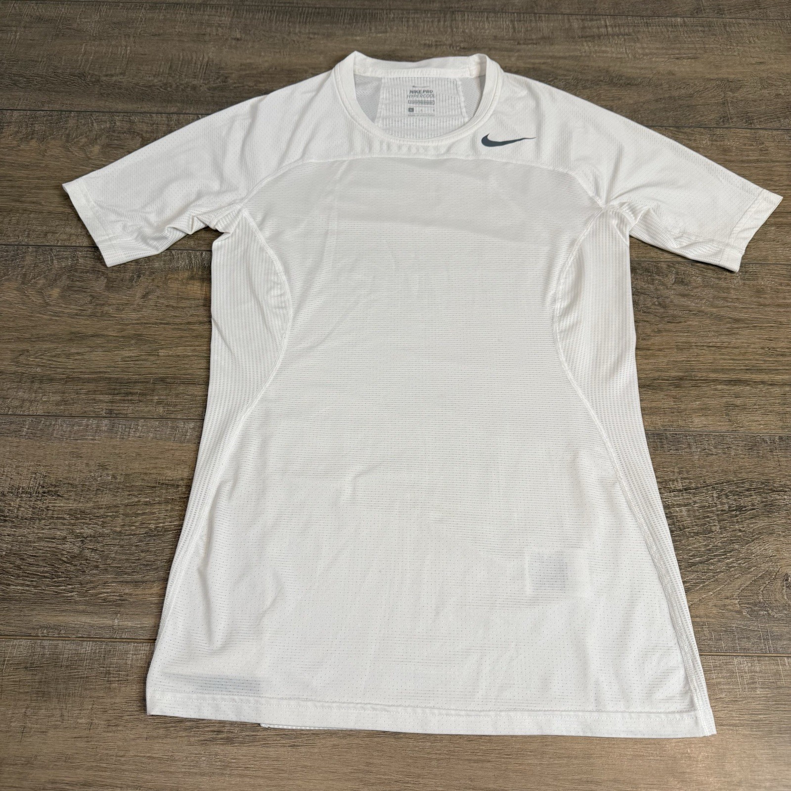 Nike Pro Hypercool Mens Compression T-Shirt Size (M/L) Slim White / Gray B20