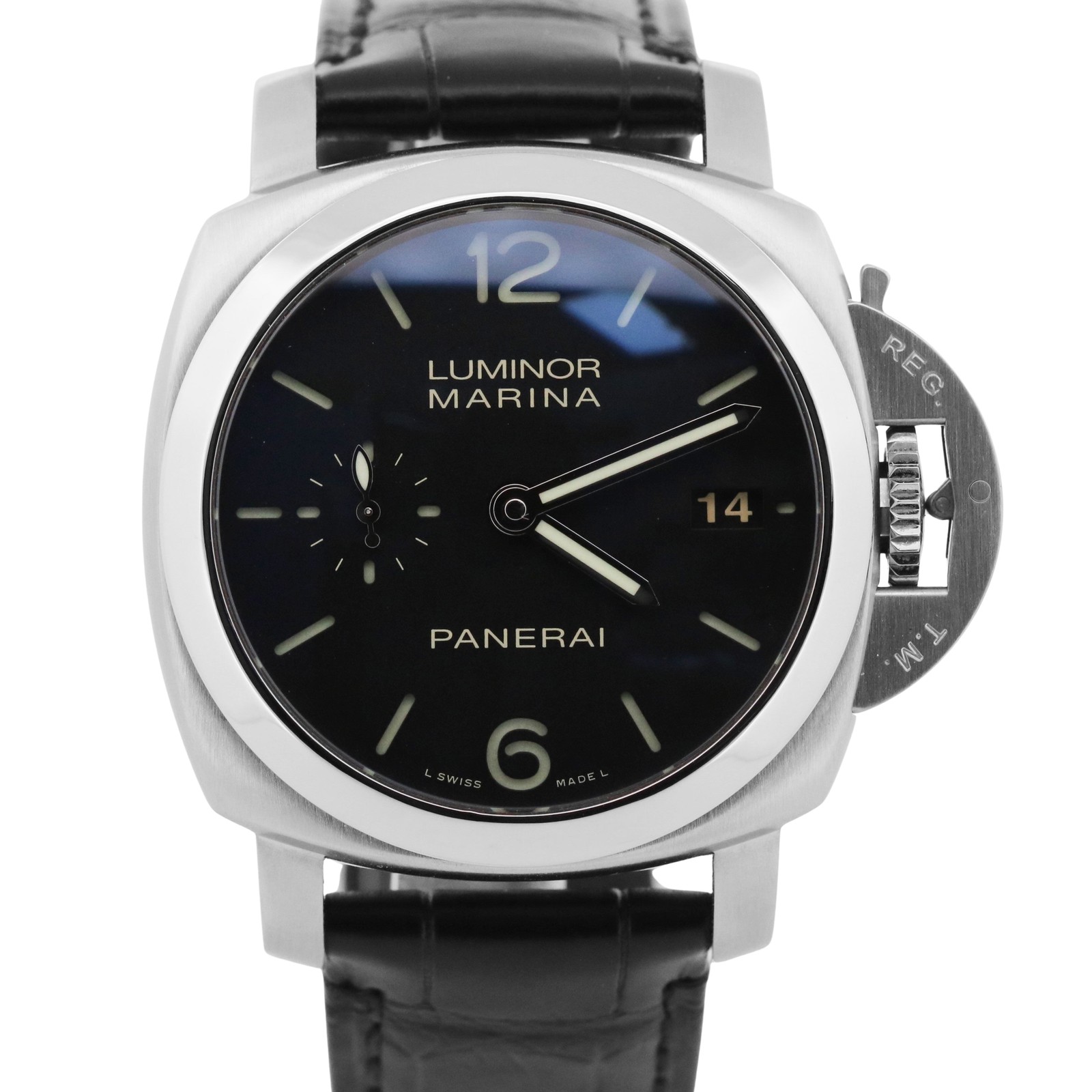 2013 Panerai Luminor Marina 1950 PAM00392 3 Days 42mm Black Leather Box Papers