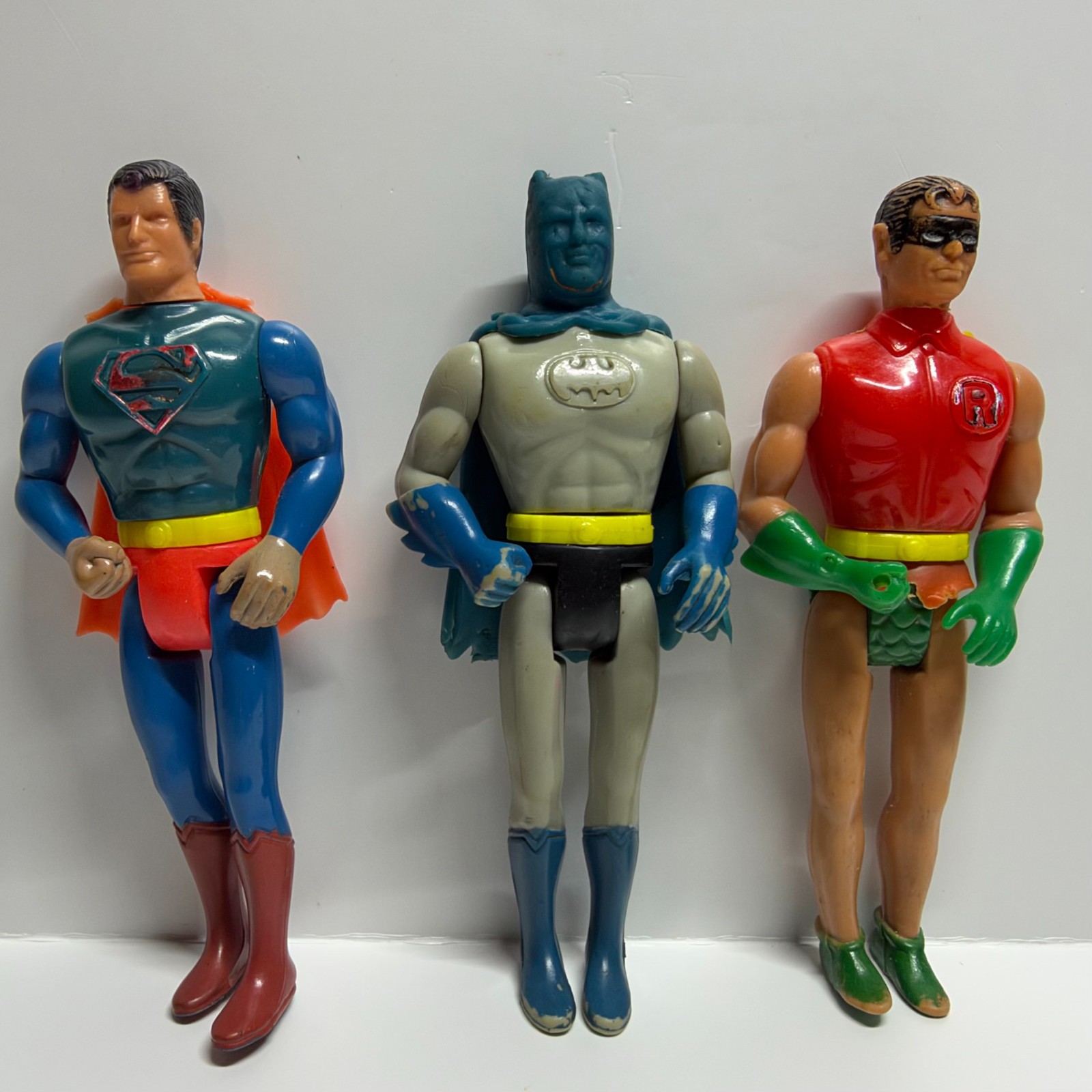 Vintage 1979 Mego DC Comics - Superman Batman Robin Figures Lot