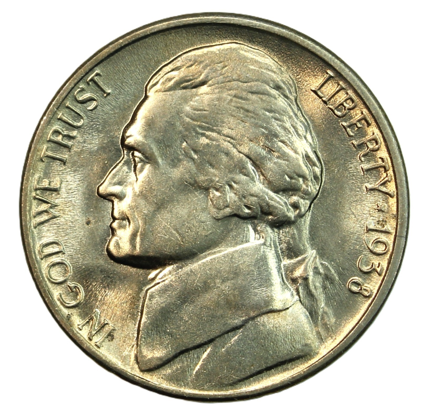 1938 S 5C Jefferson Nickel- Choice Gem BU- SMH 1520 1938 S 5C Jefferson Nickel- Choice Gem BU- SMH 1520