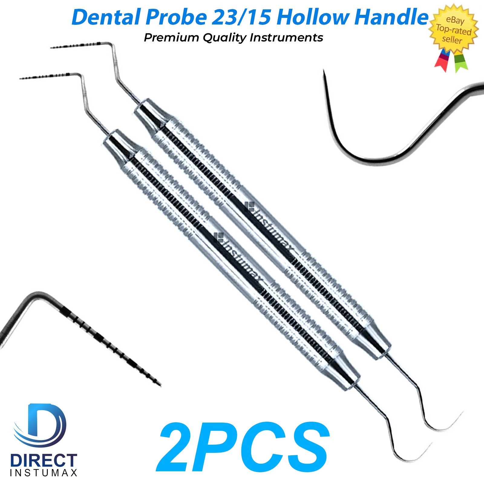 Explorador Dental Perio 23/Sonda UNC 15 – Mango Hueco Doble Punta con Marcado de