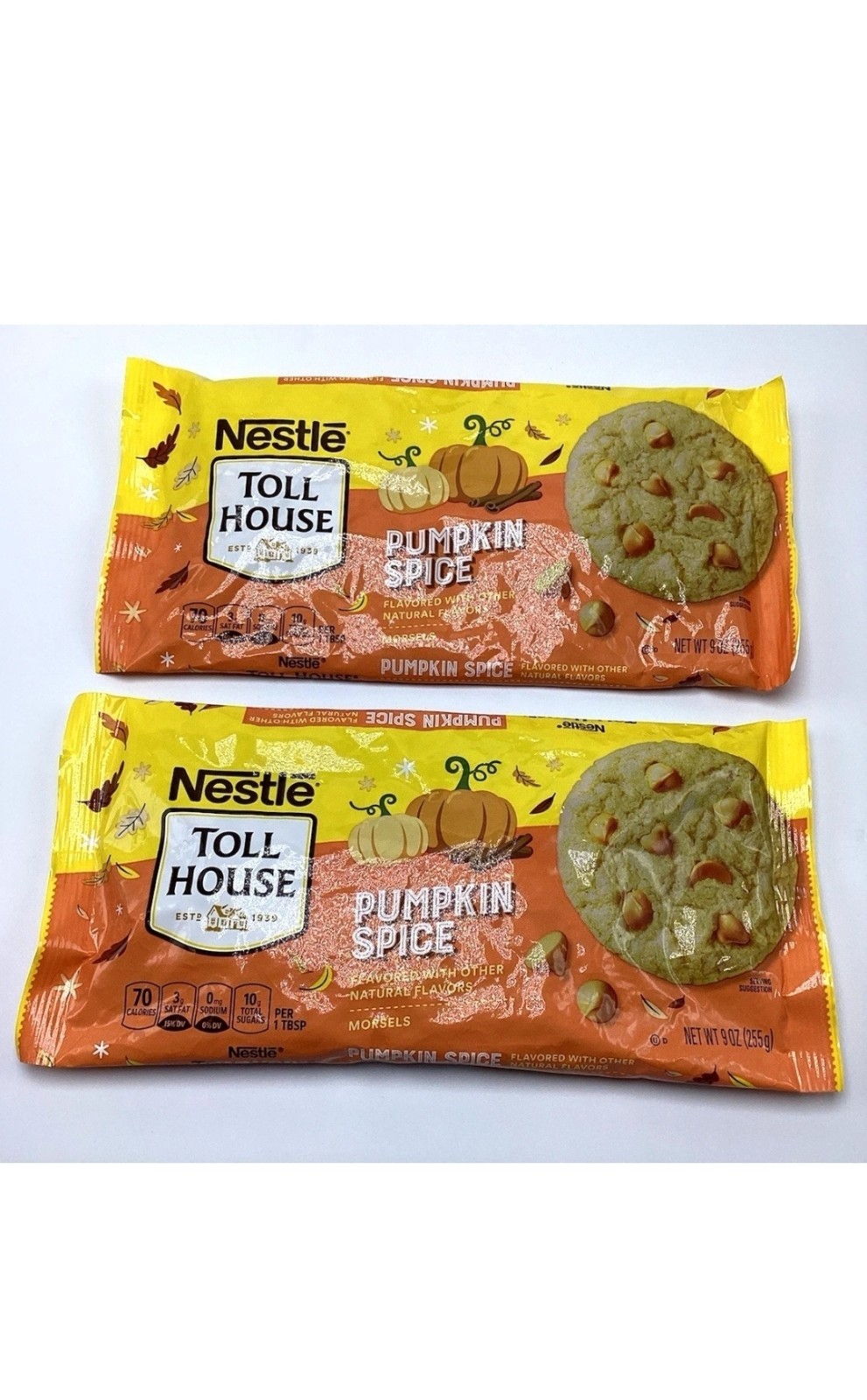 (2 Pack) Nestle Toll House Pumpkin Spice Morsels Baking Chips 9 oz ea