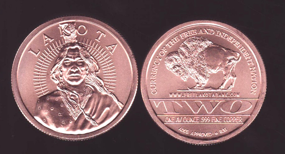 2008/2009 ? LAKOTA Nation  1 oz. Copper Round  AOCS  Coin \