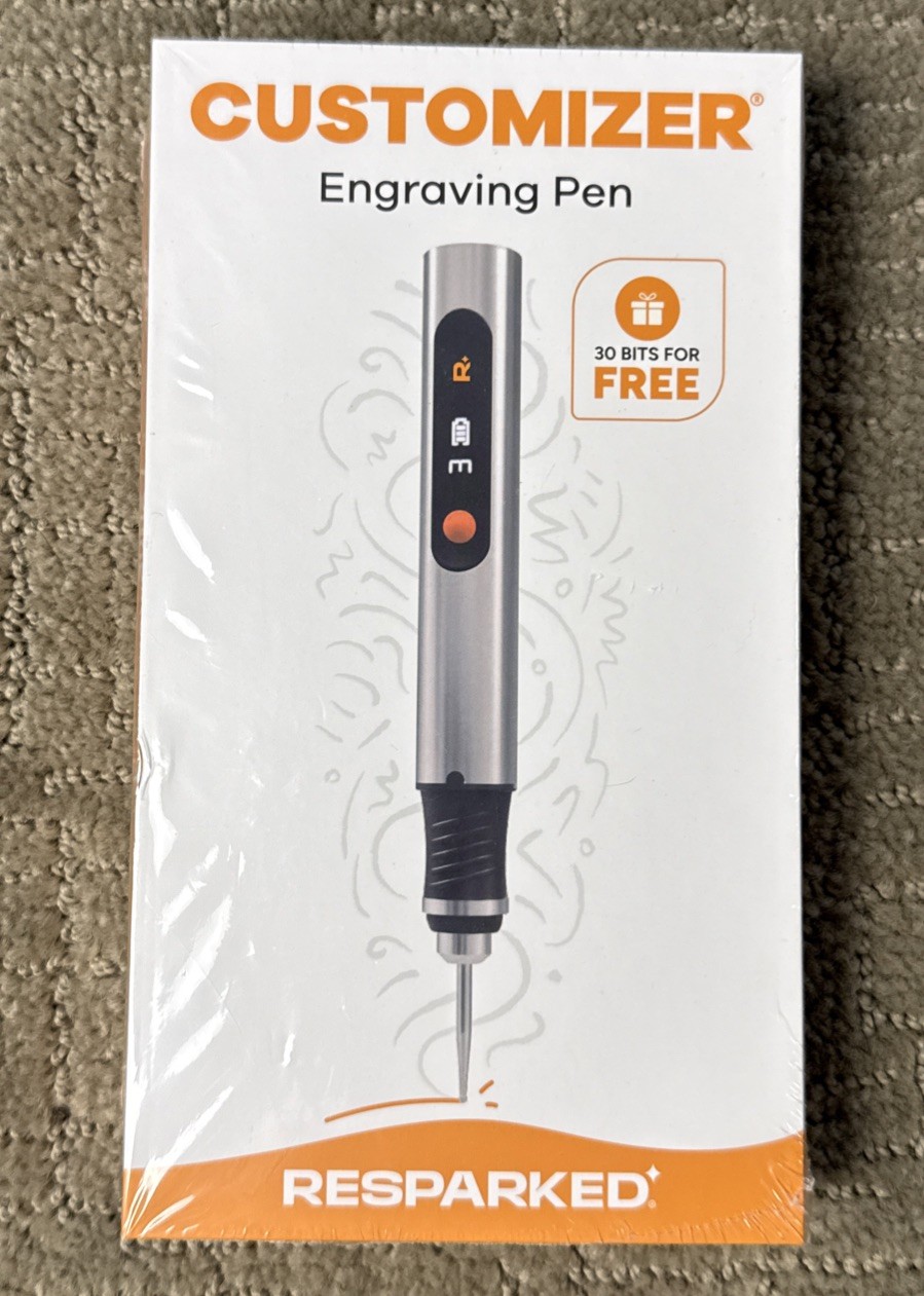 Resparked Customizer Engraving Pen w/ 30 Bits Cordless Portable Rechargeable Kit