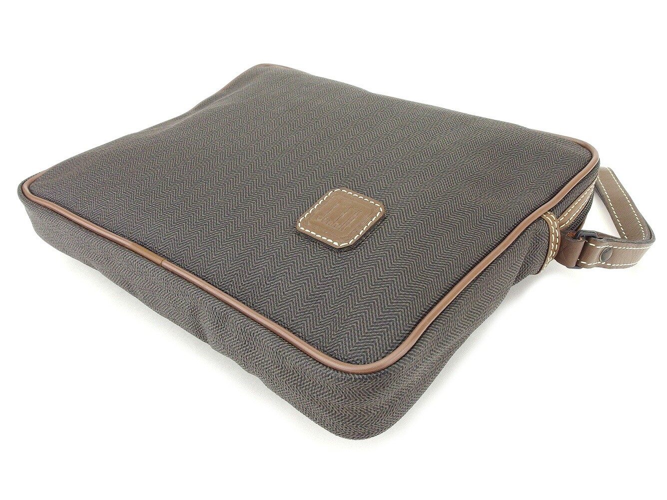 Dunhill Clutch bag Black brown Women Authentic secondhand