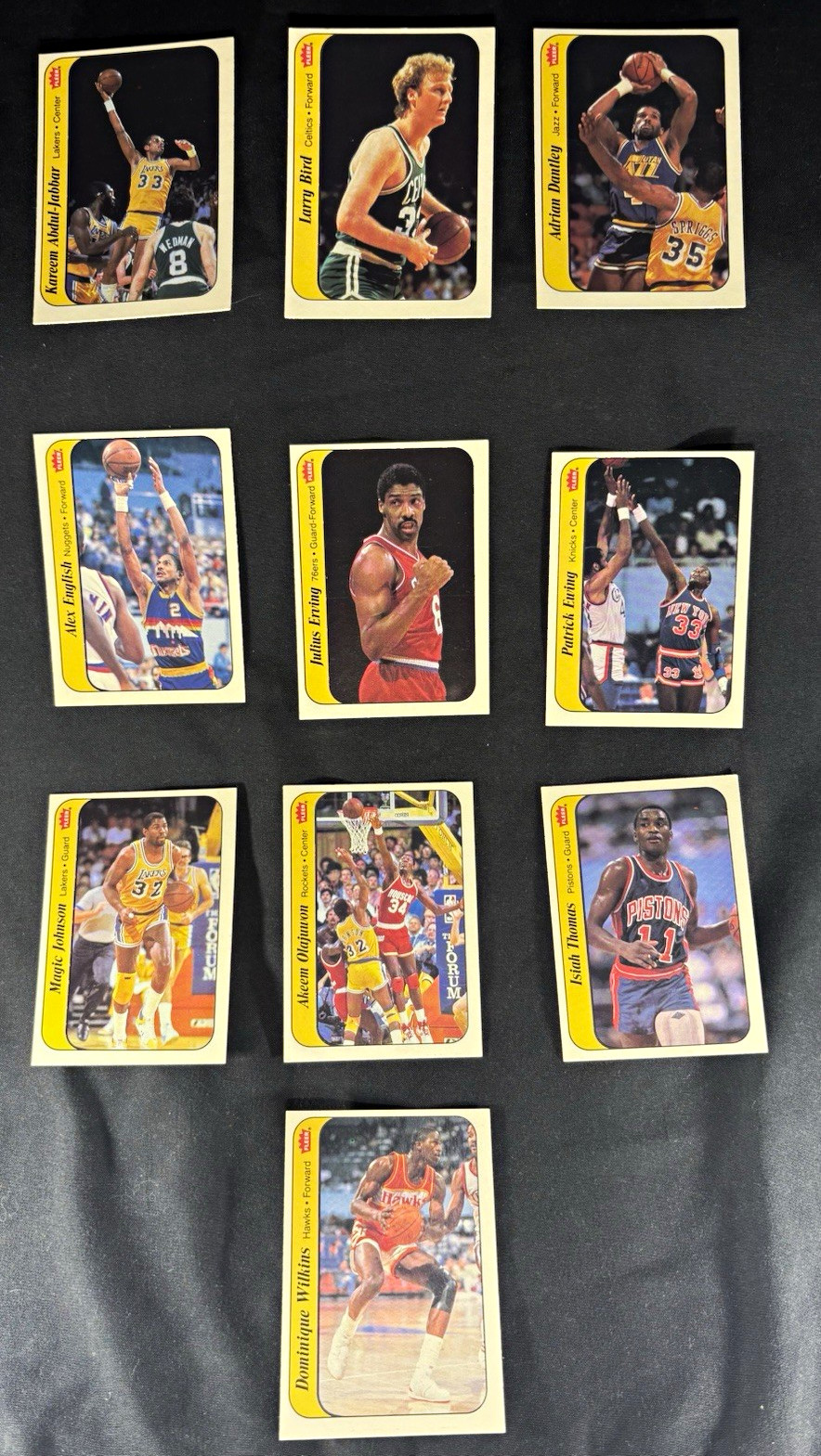 Vintage 1986-87 Fleer Basketball Sticker Inserts – 10/11. Missing Jordan (#8)