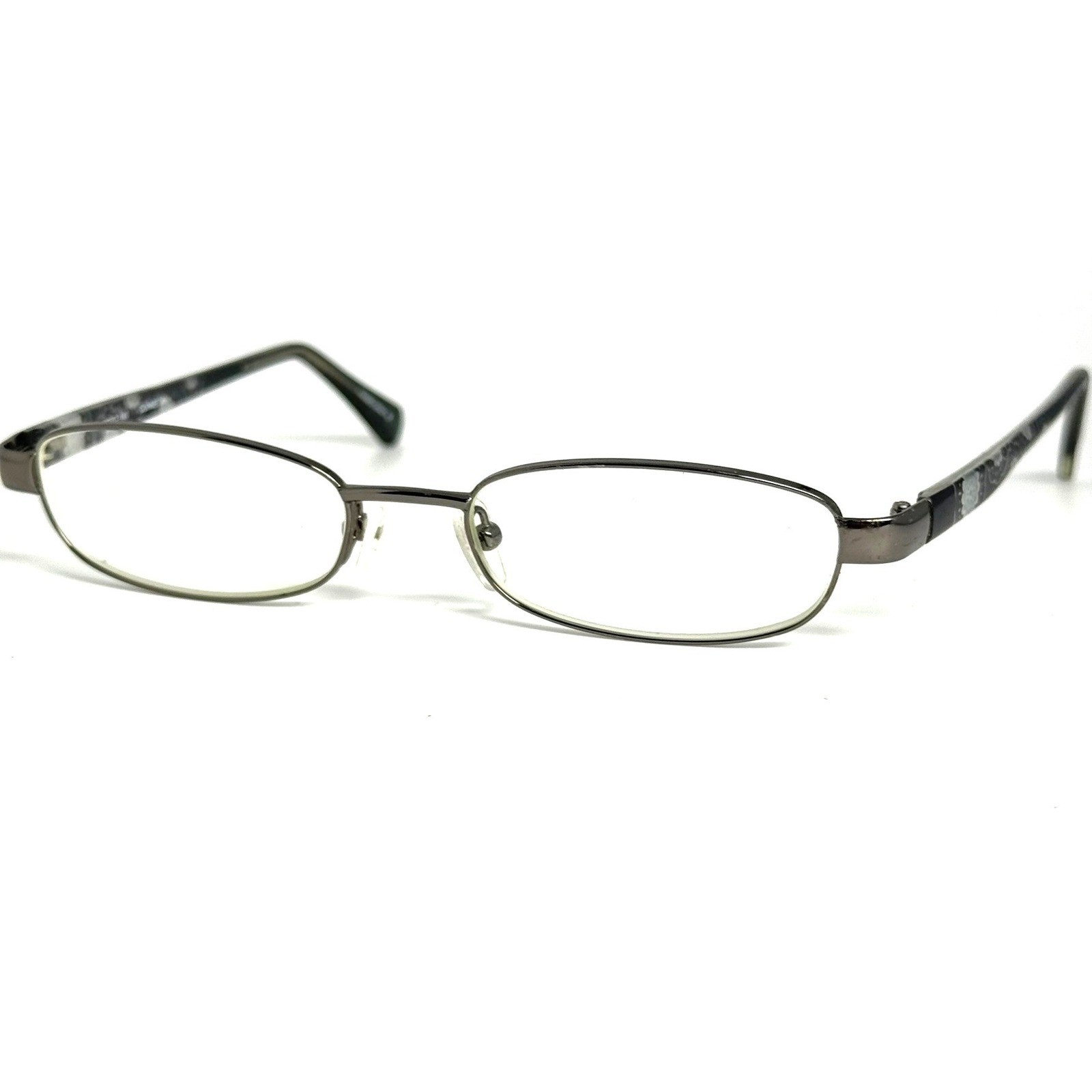 B.U.M. Equipment Busy BE5 Eyeglasses Gunmetal Oval Floral Temple 51-17-140