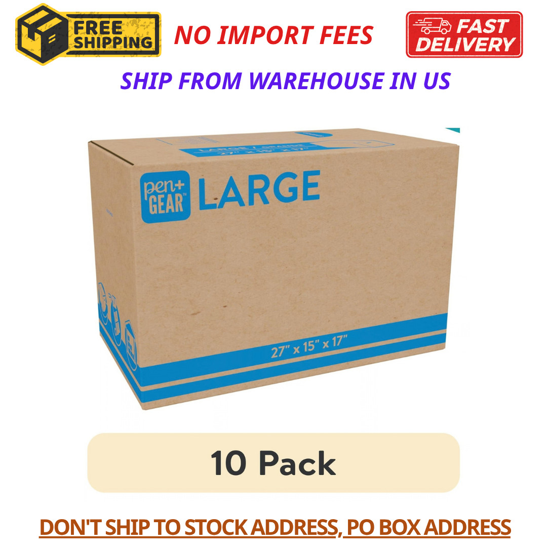 (10 Pack) Large Moving Boxes, 27L X 15W X 17H, Kraft