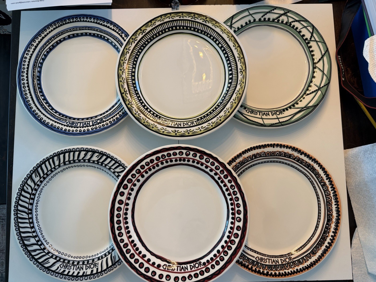 Dior Maison Cruise 2022 “DEE” Limited Edition Set of 6 Dinner Plates