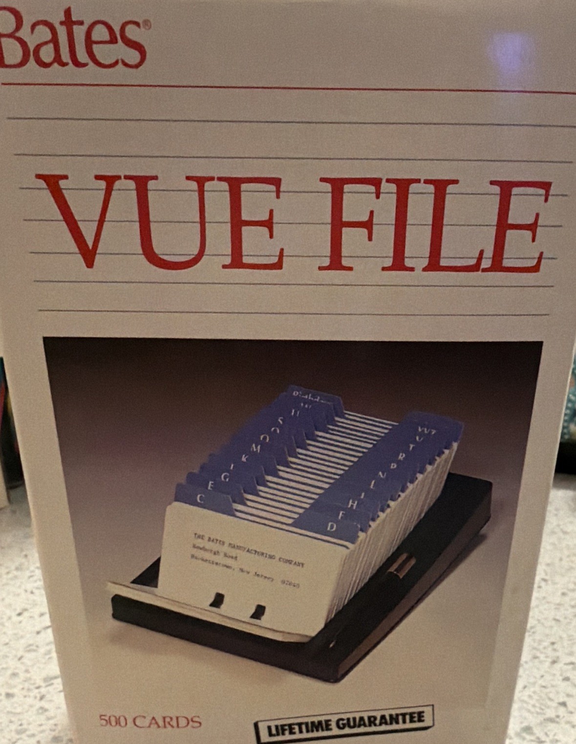 Vintage Bates VUE FILE Business Card Holder, Holds 500 Cards,New 1990s Receive 2