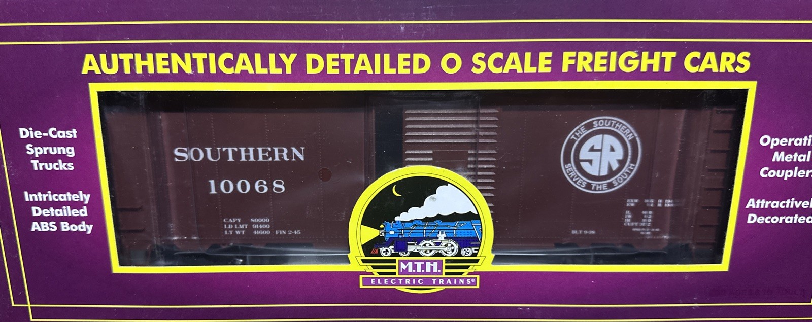 MTH Premier 20-90587 SOUTHERN 40’ AAR Box Car O-Scale NEW (5) AVAILABLE