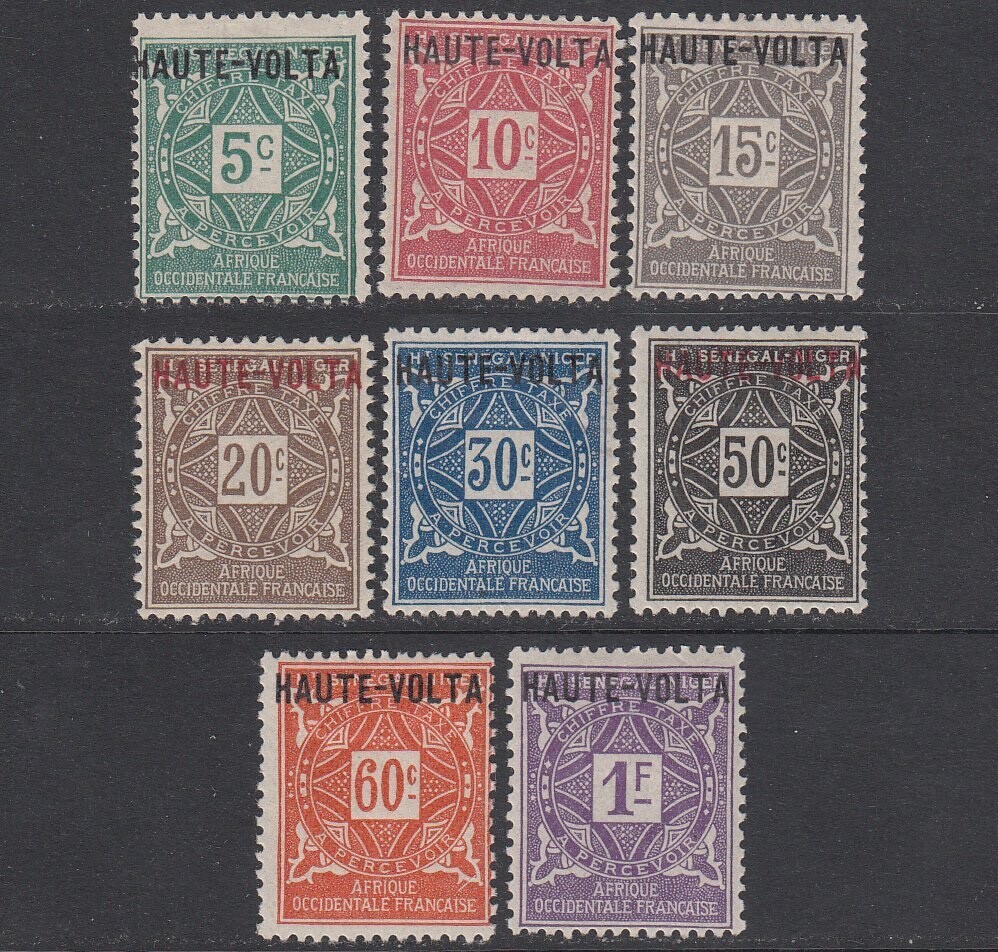 [OOS] Upper Volta #YTTT01-YTTT8 MH 1920 AgadesCrossPostageDueOverprints[J1-J8]