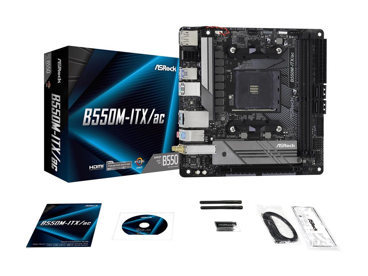 ASRock B550M-ITX/AC AM4 AMD B550 Mini ITX AMD Motherboard