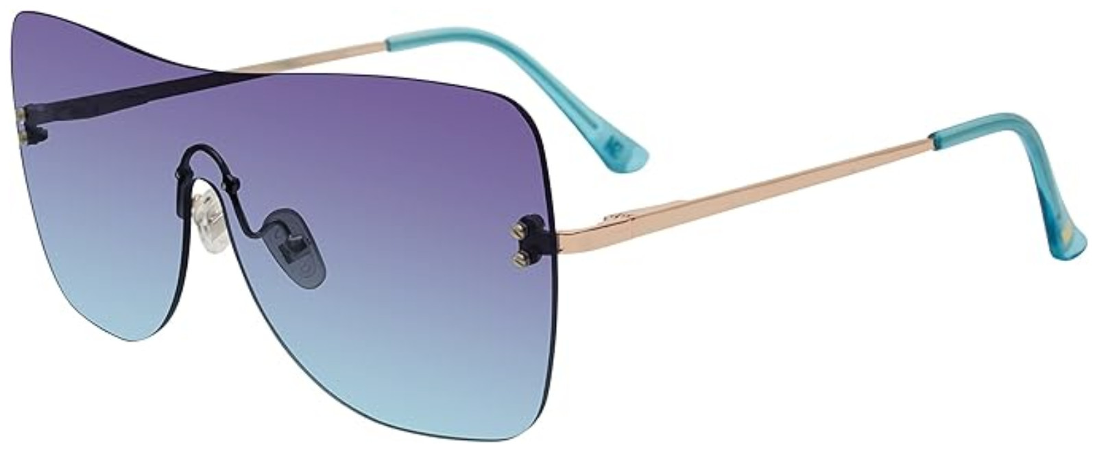 Steve Madden Unisex Aviator Bentley Sunglasses – Gold Frame & Blue Lens