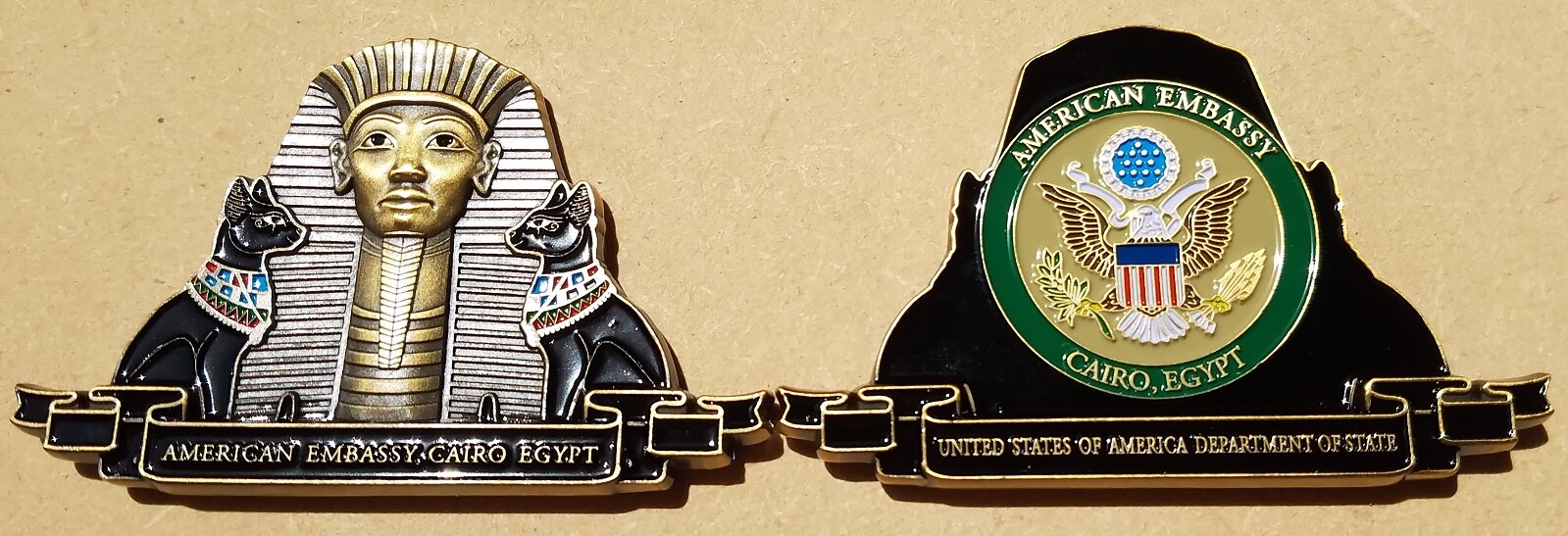 Cairo Egypt US Department Of State American Embassy challenge coin 2 Cairo Egypt US Department Of State American Embassy challenge coin 2