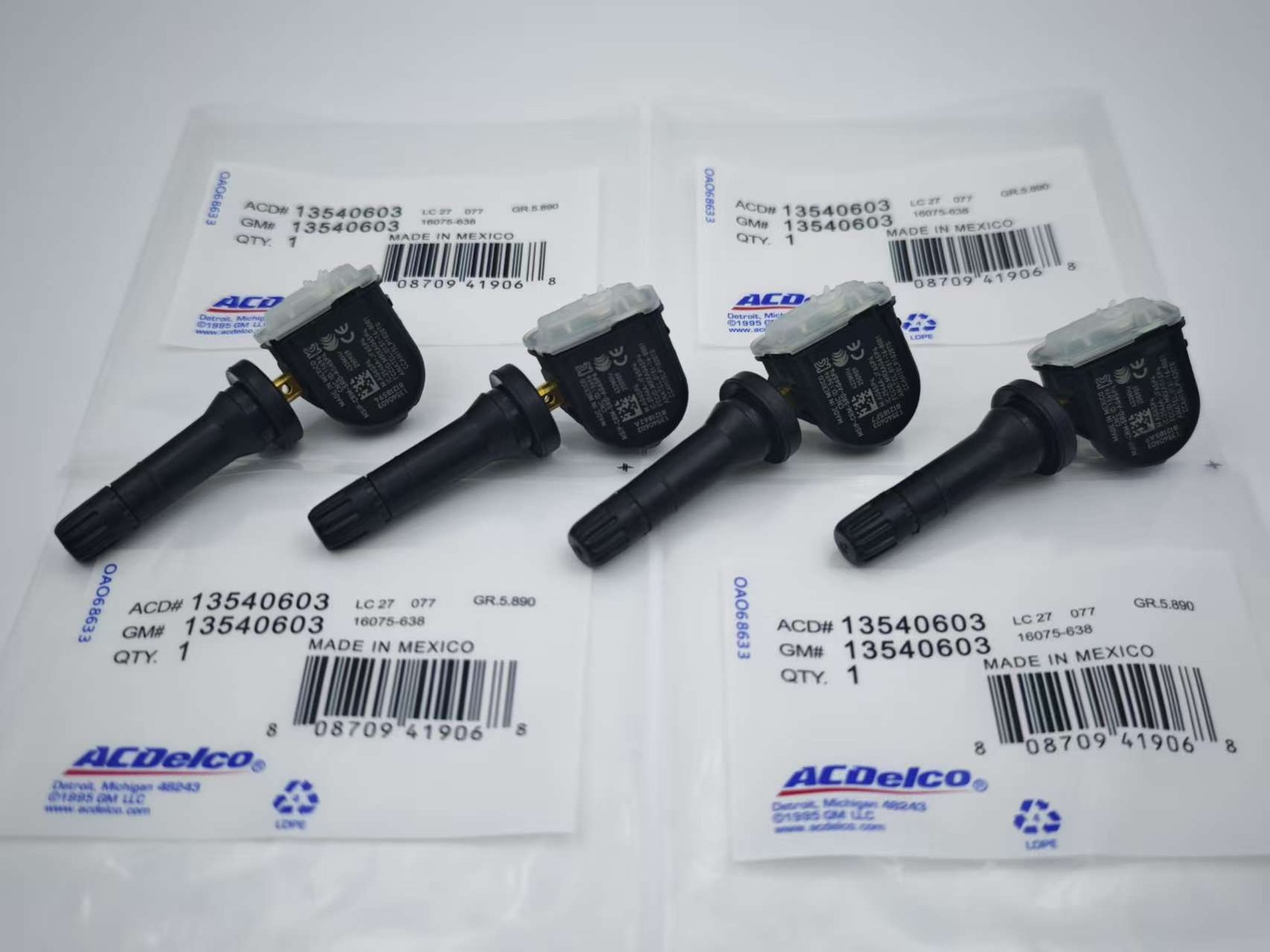 4× Genuine 13540603 OEM TPMS Tire Pressure Sensor For GMC Chevy Buick Cadillac