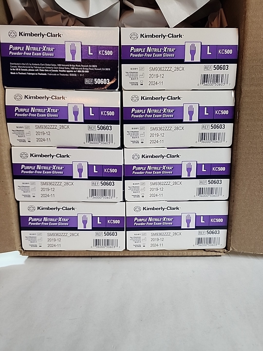 Kimberly-Clark REF 50603 Nitrile-Xtra Powder Free Exam Gloves L KC500 Lot 8 PKS Kimberly-Clark REF 50603 Nitrile-Xtra Powder Free Exam Gloves L KC500 Lot 8 PKS