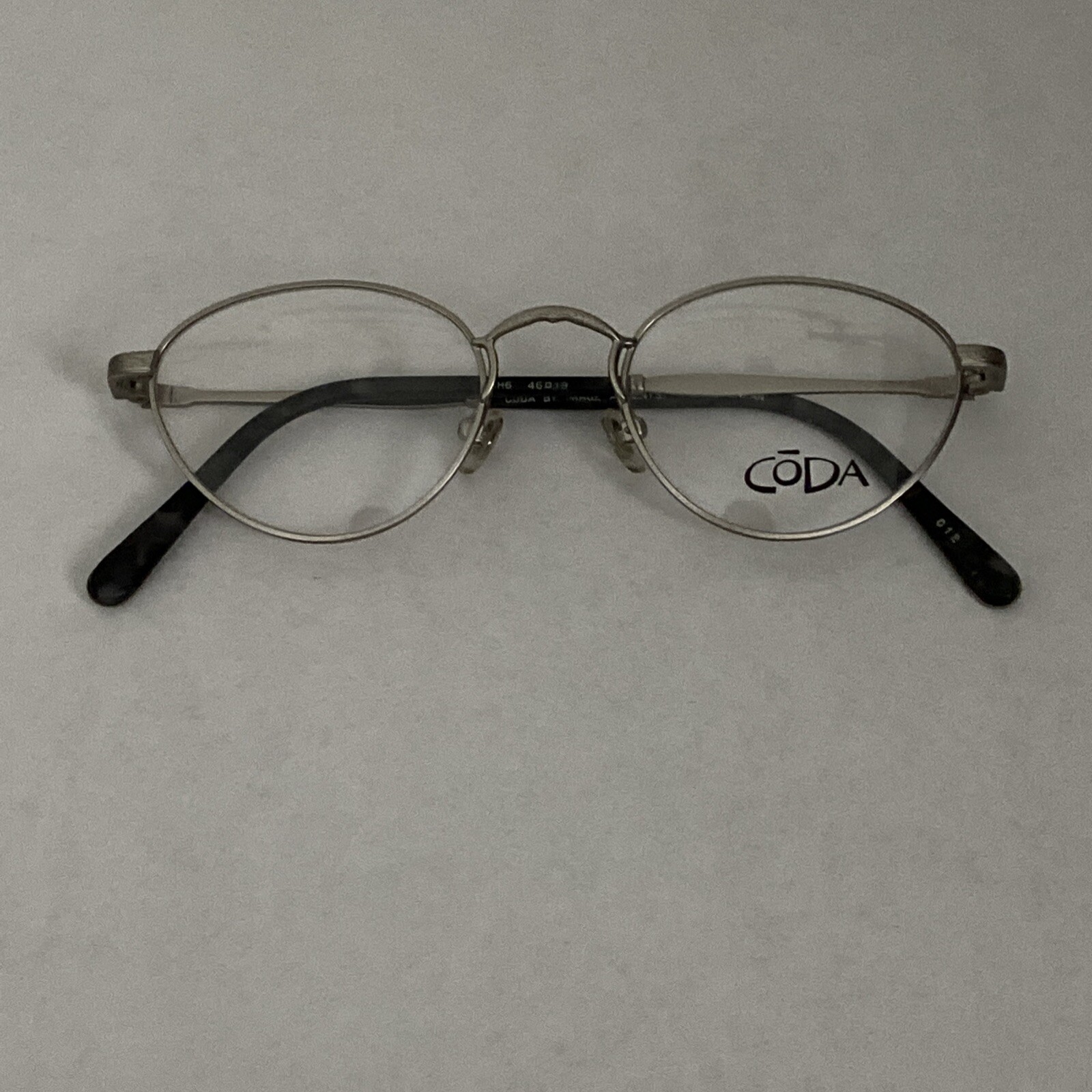 VTG NOS Coda Eyeglasses Frames Silver Black & Grey Metal AH6 Full Rim 46-19-135 VTG NOS Coda Eyeglasses Frames Silver Black & Grey Metal AH6 Full Rim 46-19-135