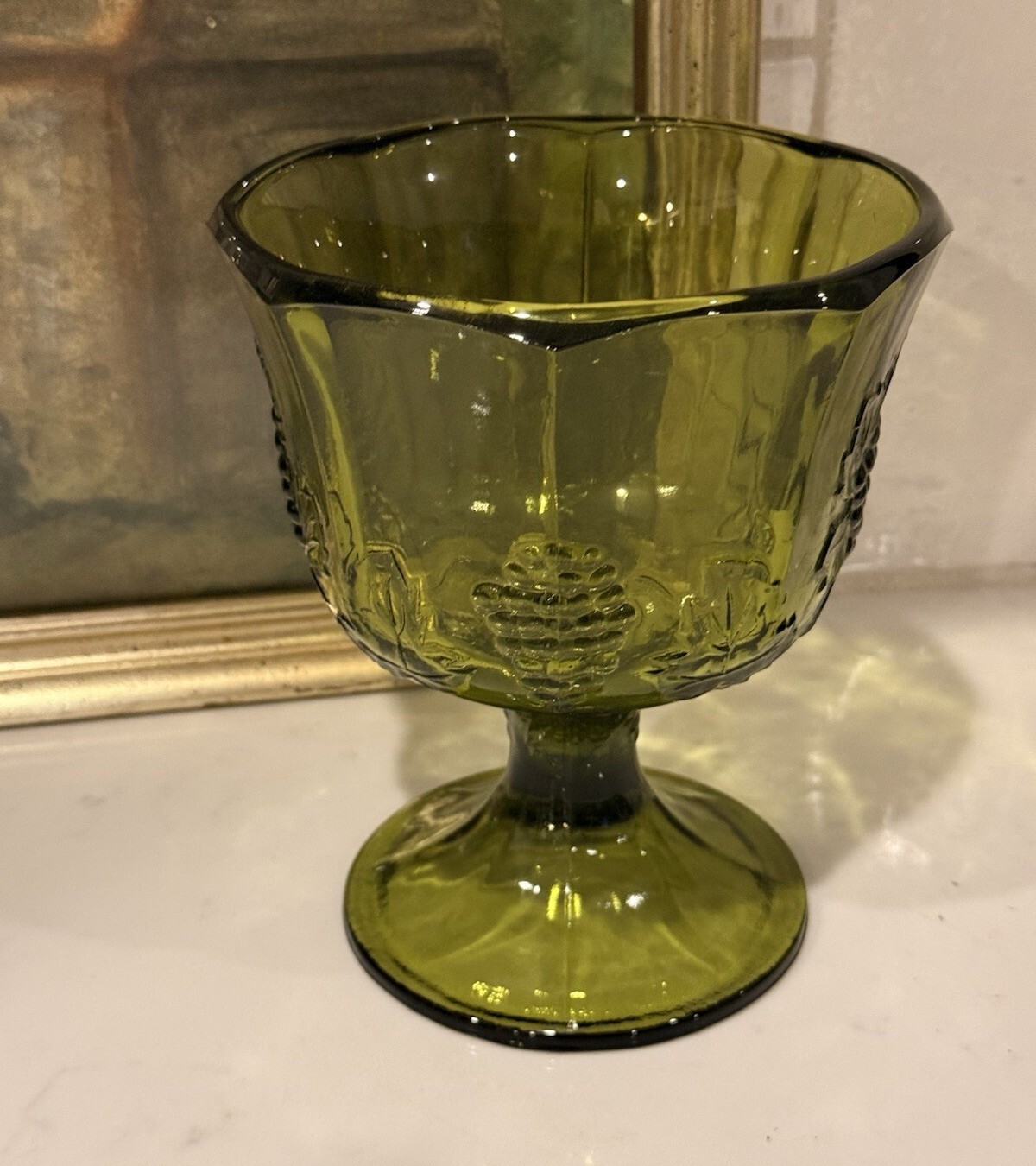 Vintage Indiana Glass Company pedestal compote in the \