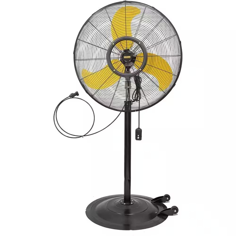 30 in. 9300 CFM Misting Outdoor Oscillating Pedestal Fan with GFCI Plug, High Ve