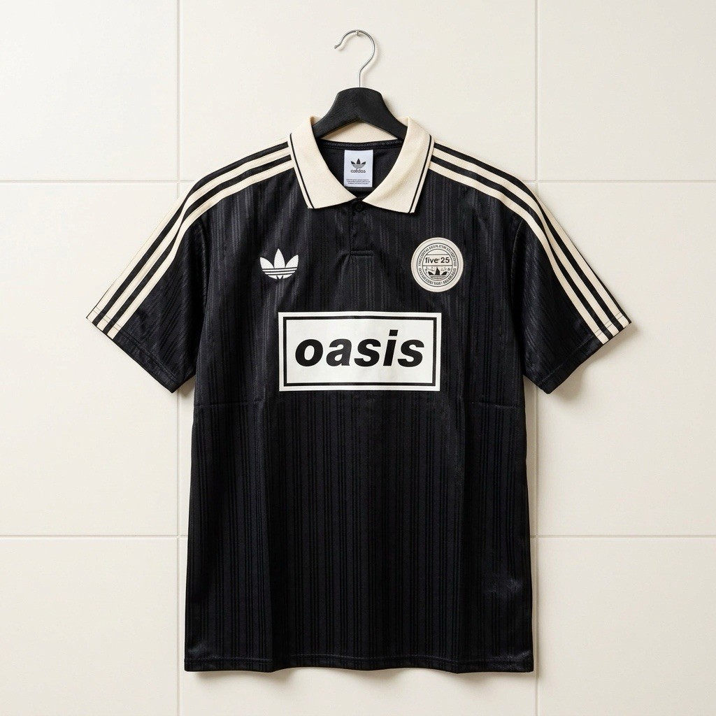 Adidas x Oasis Tour Jacquard Jersey Black Size M