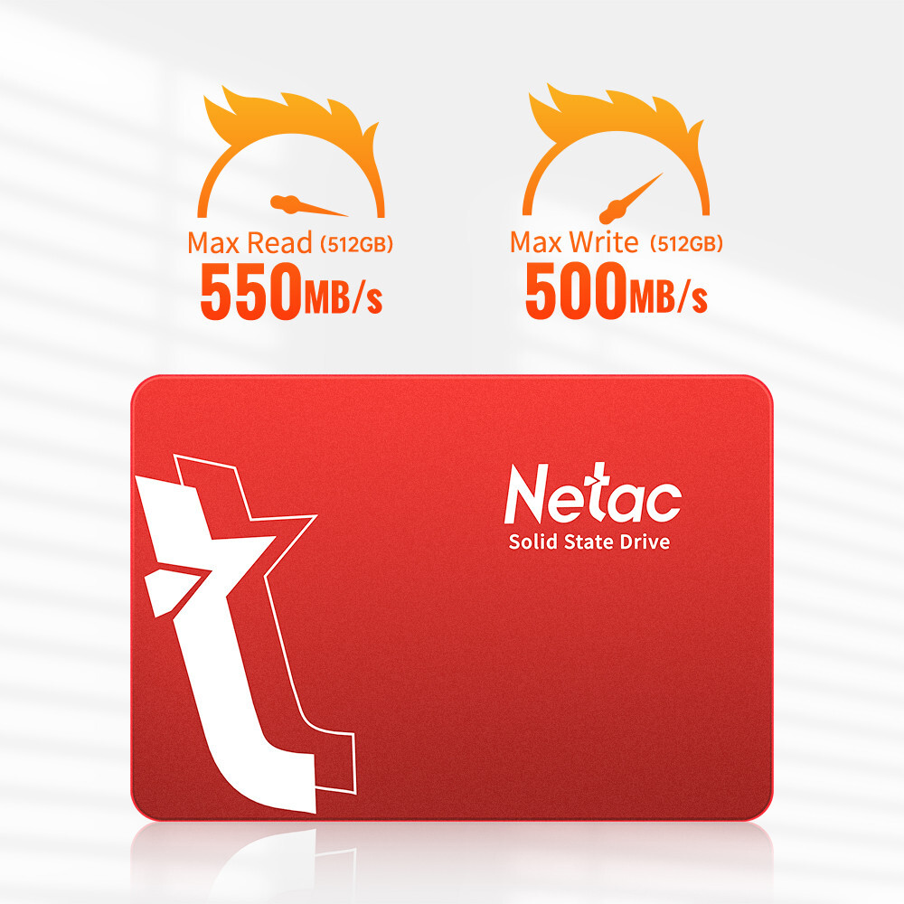 Netac 512GB SSD 3D NAND 2.5\'\' SATA III 6GB/s Internal Solid State Drive 550MB/s
