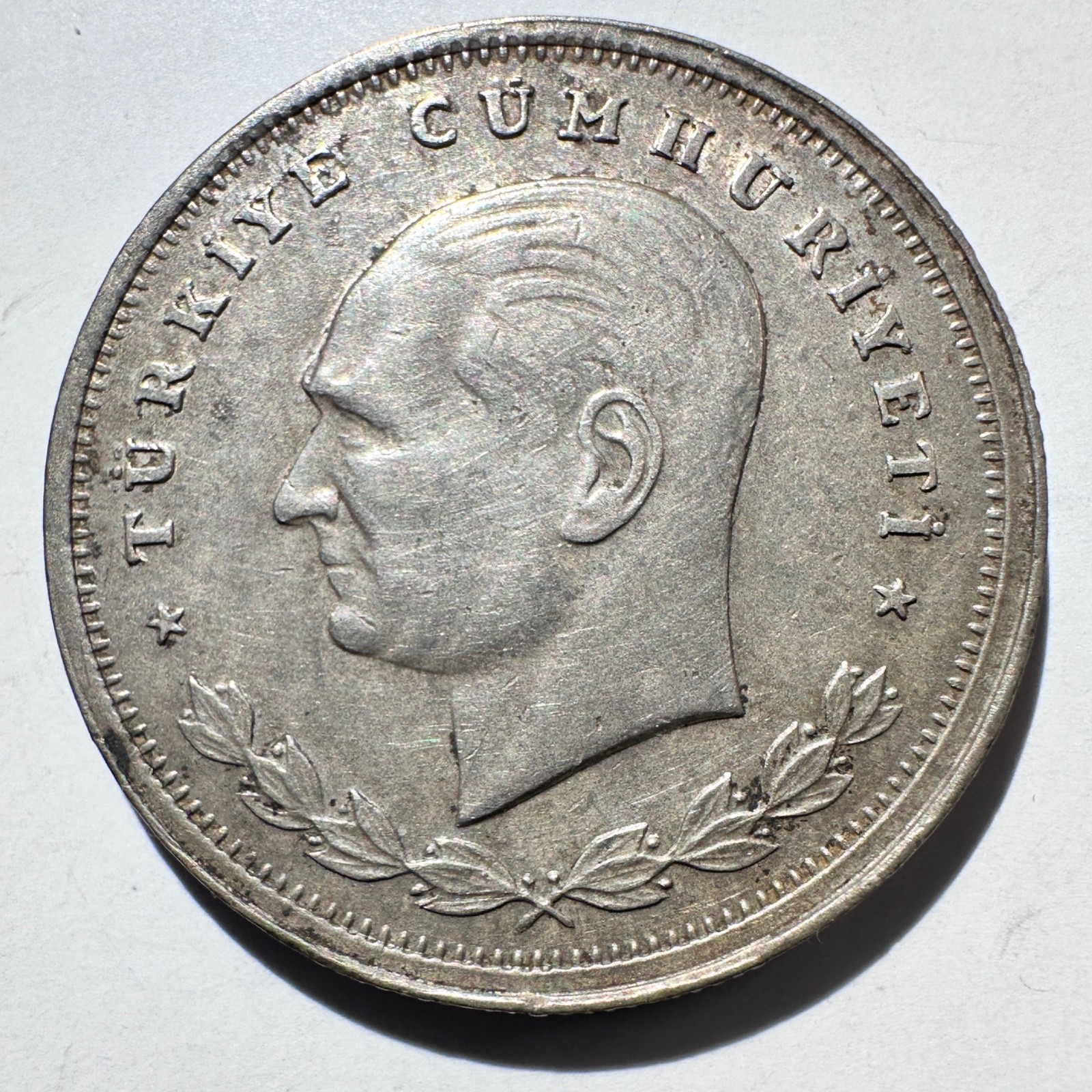 1934 Turkey 100 Kurus, XF Cleaned RARE Type Silver 1934 Turkey 100 Kurus, XF Cleaned RARE Type Silver