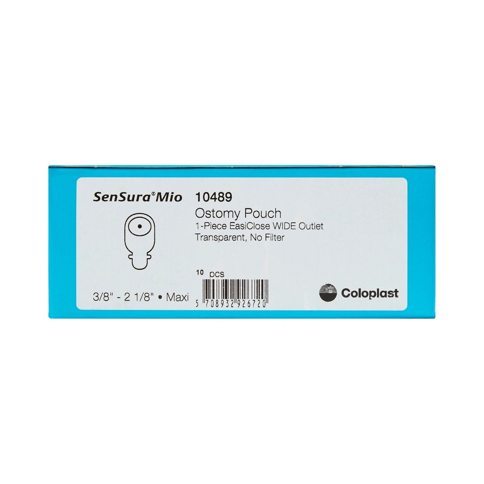 Coloplast 10489 SenSura Mio Ostomy Pouch 3/8 to 2-1/8 Inch Stoma Box of 10 Coloplast 10489 SenSura Mio Ostomy Pouch 3/8 to 2-1/8 Inch Stoma Box of 10