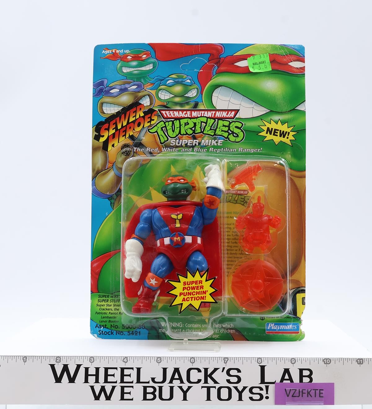 Super Mike Teenage Mutant Ninja Turtles TMNT 1993 Playmates NEW SEALED UNPUNCHED