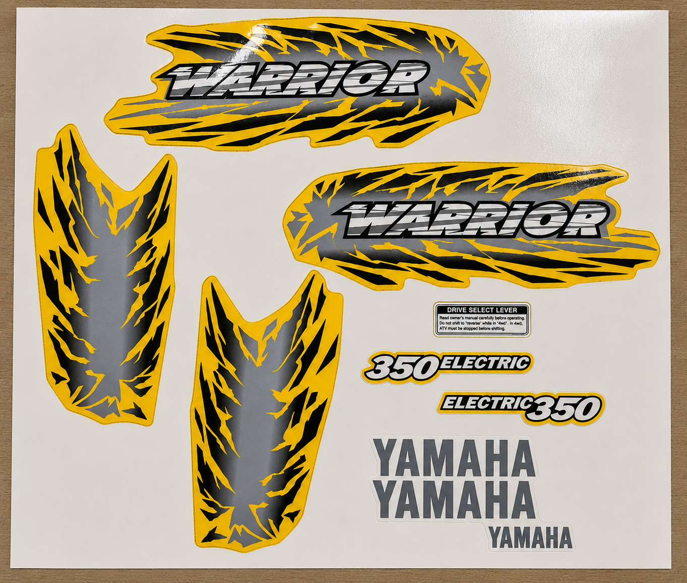 1997 Yamaha Warrior 350 Yellow/Black FULL Graphics Decal Kit Stickers GLOSSY