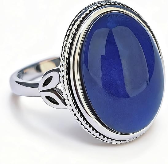 Mood Rings for Women |925 Sterling Silver Ring with 18mm Oval vintage mood ri...