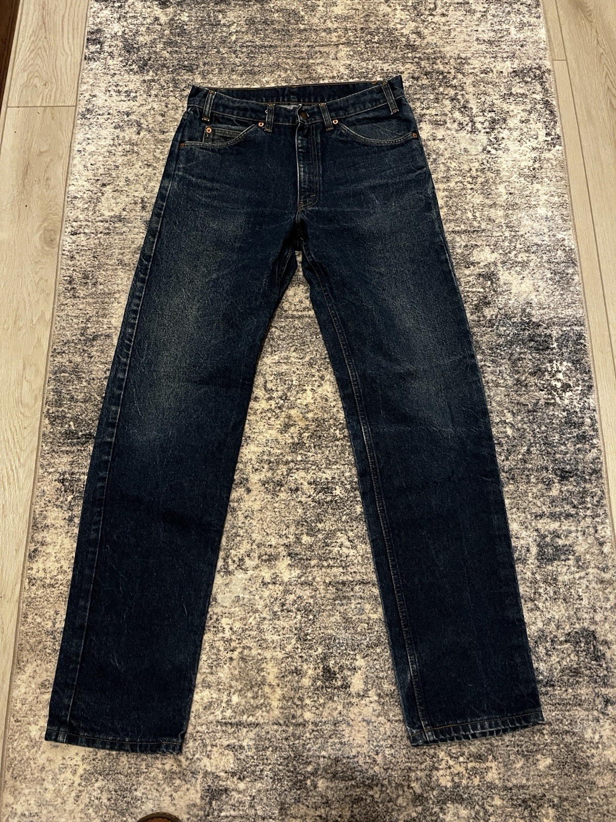 Vintage Levis 20505 Jeans 33x34 Blue Dark Wash Orange Tab USA 80s 70s