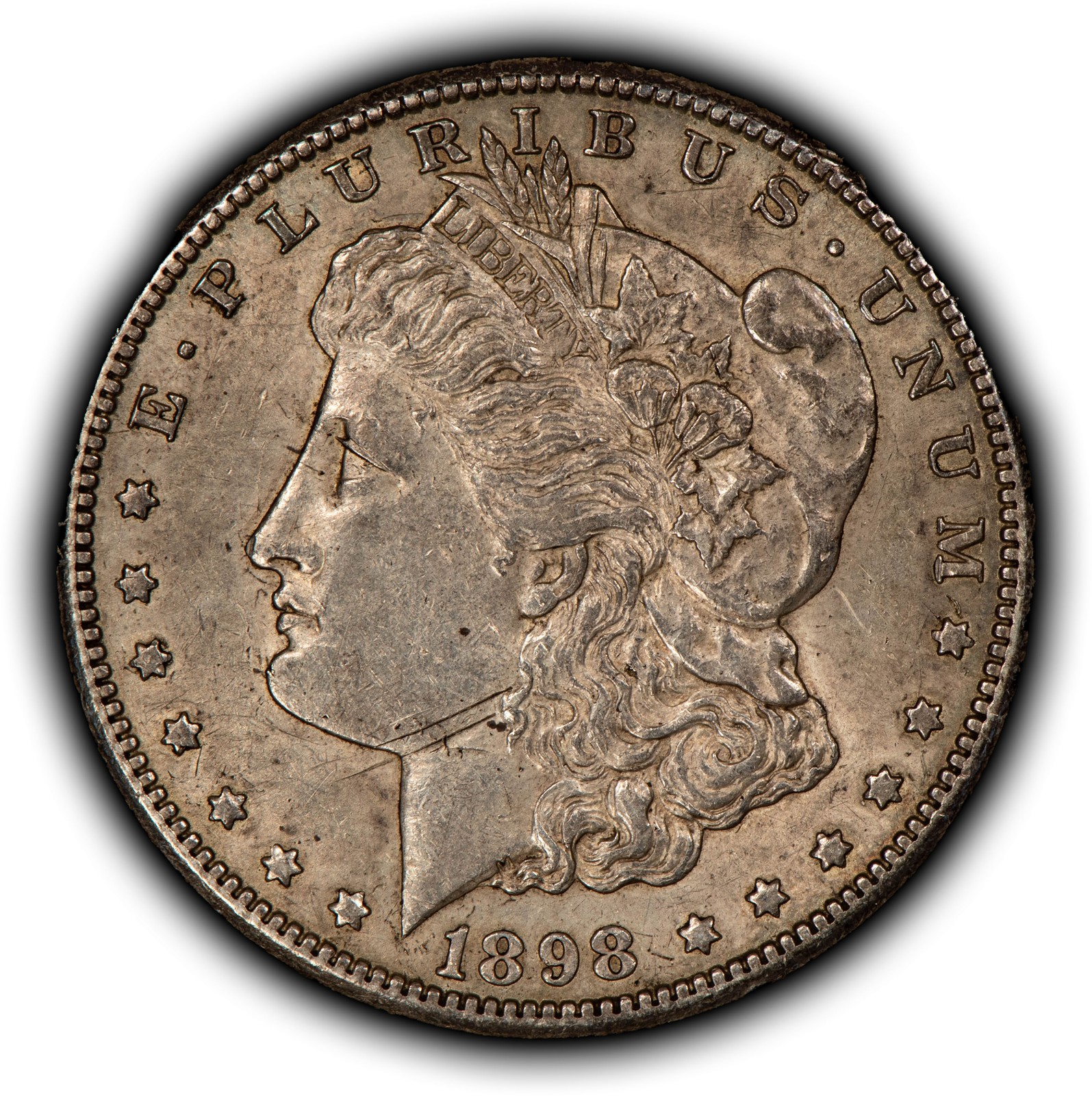 1898-S $1 Morgan Silver Dollar - AU Semi Key Date - SKU-D7879