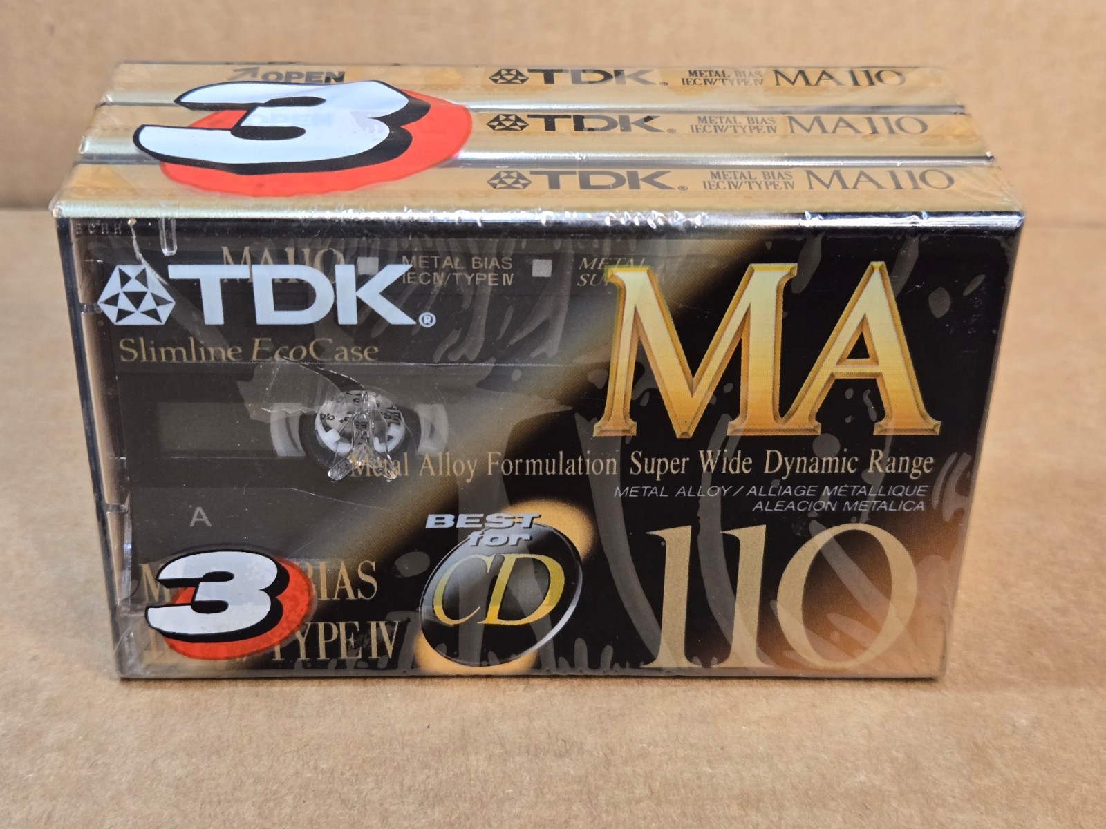 3 Pack TDK MA-110 Metal Bias Type IV Audio Metallic Cassette Tapes - NEW - JAPAN
