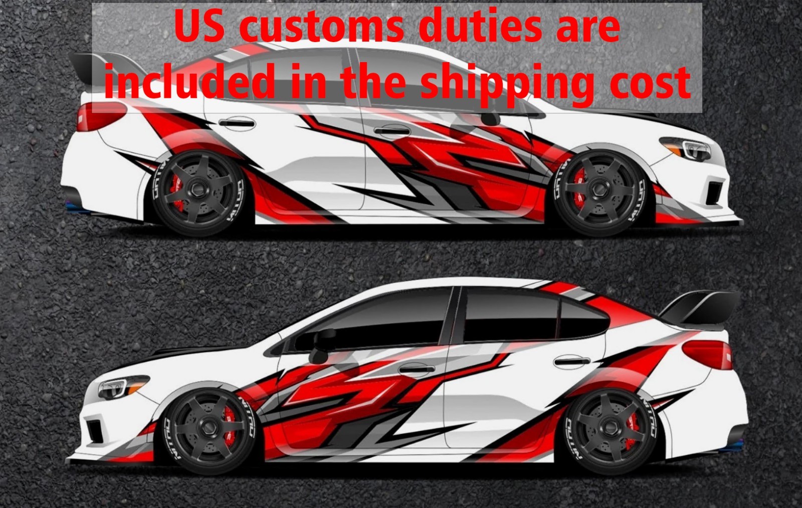 Lightning Car Side Wrap Full Color Graphics Custom Livery Car Body Vinyl Decal