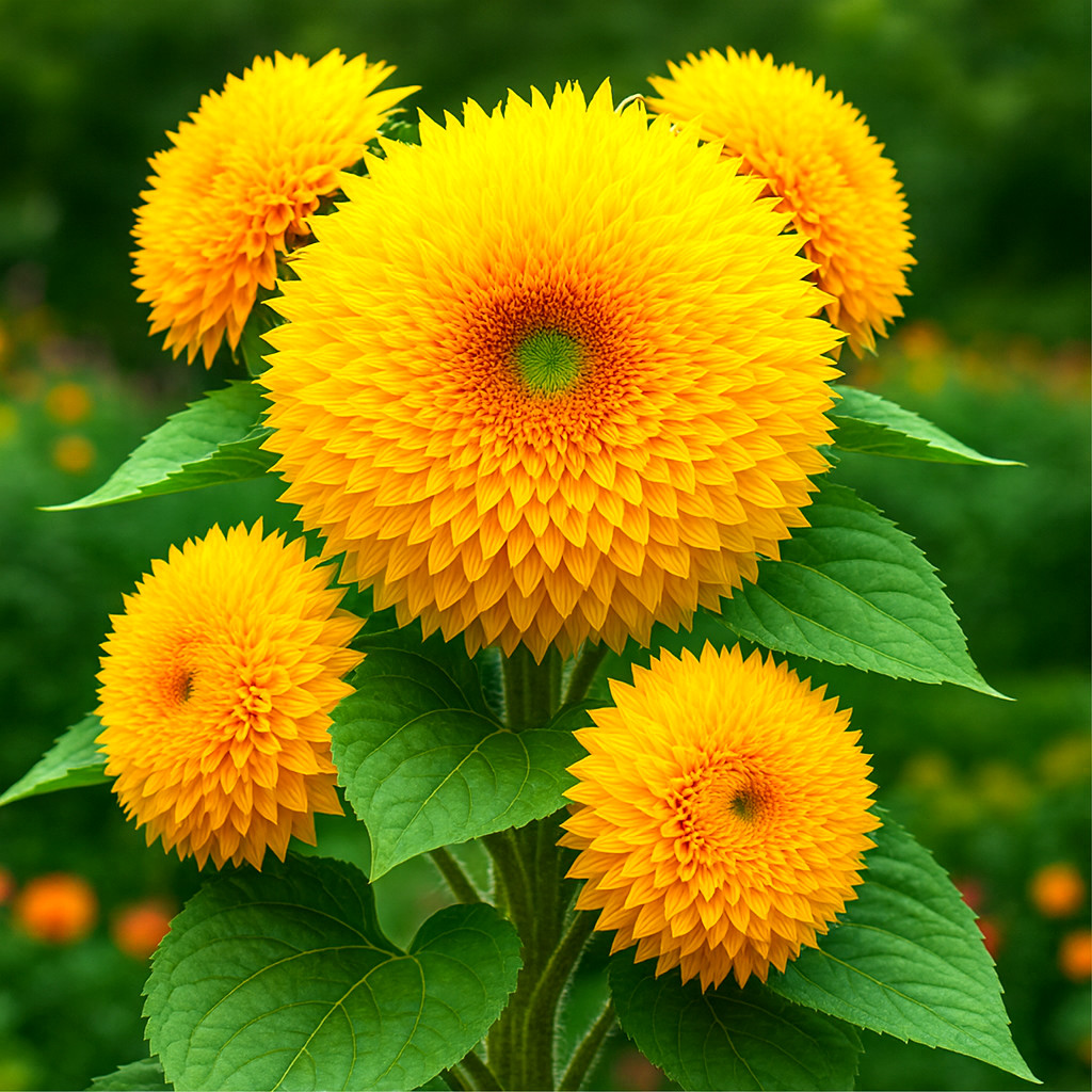 🌻 100+ DWARF TEDDY BEAR SUNFLOWER SEEDS  • AUTUMN POM-POM • USA 