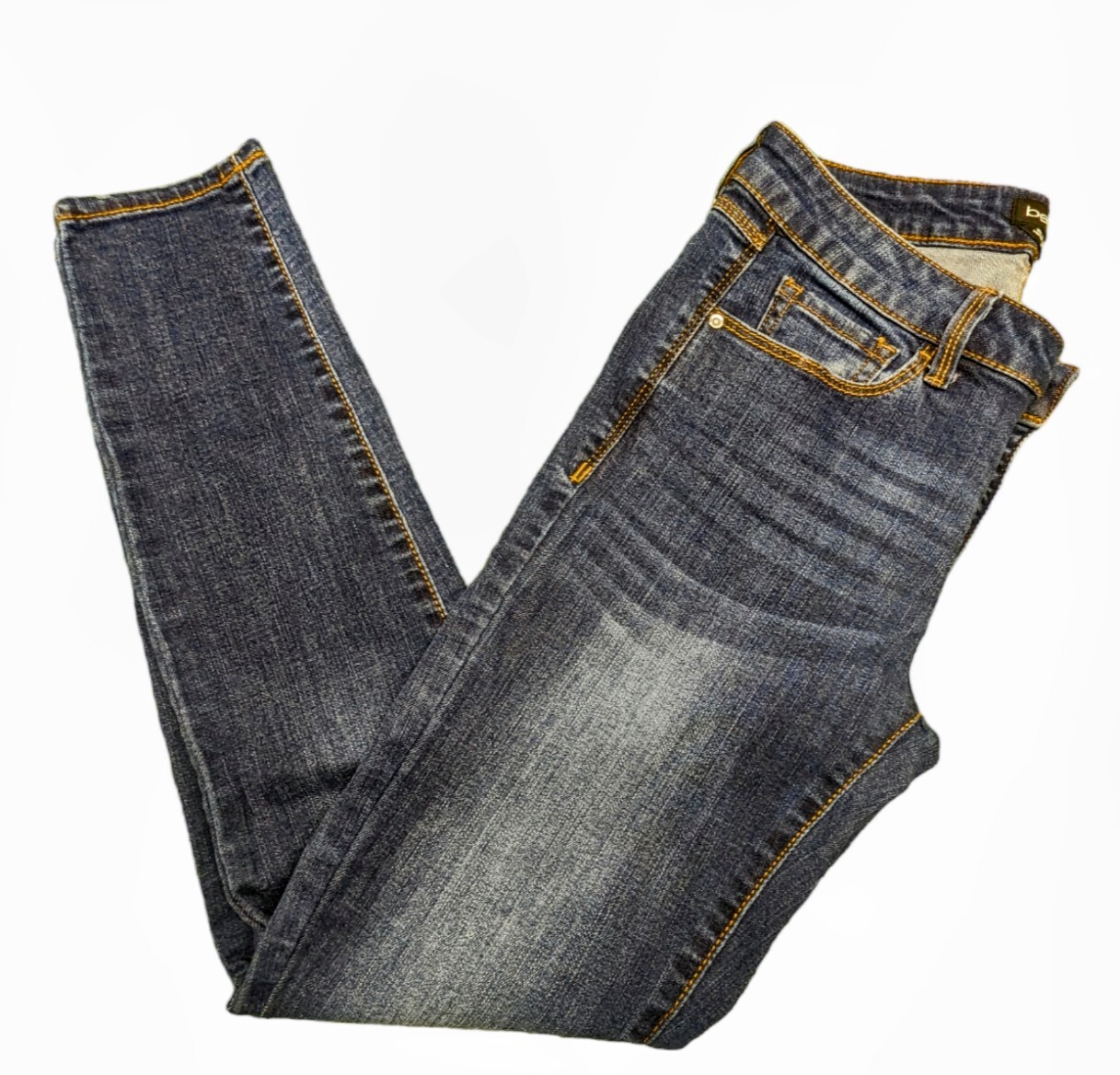 Bebe Blue Heartbreaker Skinny Denim Stretch Mid Rise Jeans Women\'s Pants Size 28