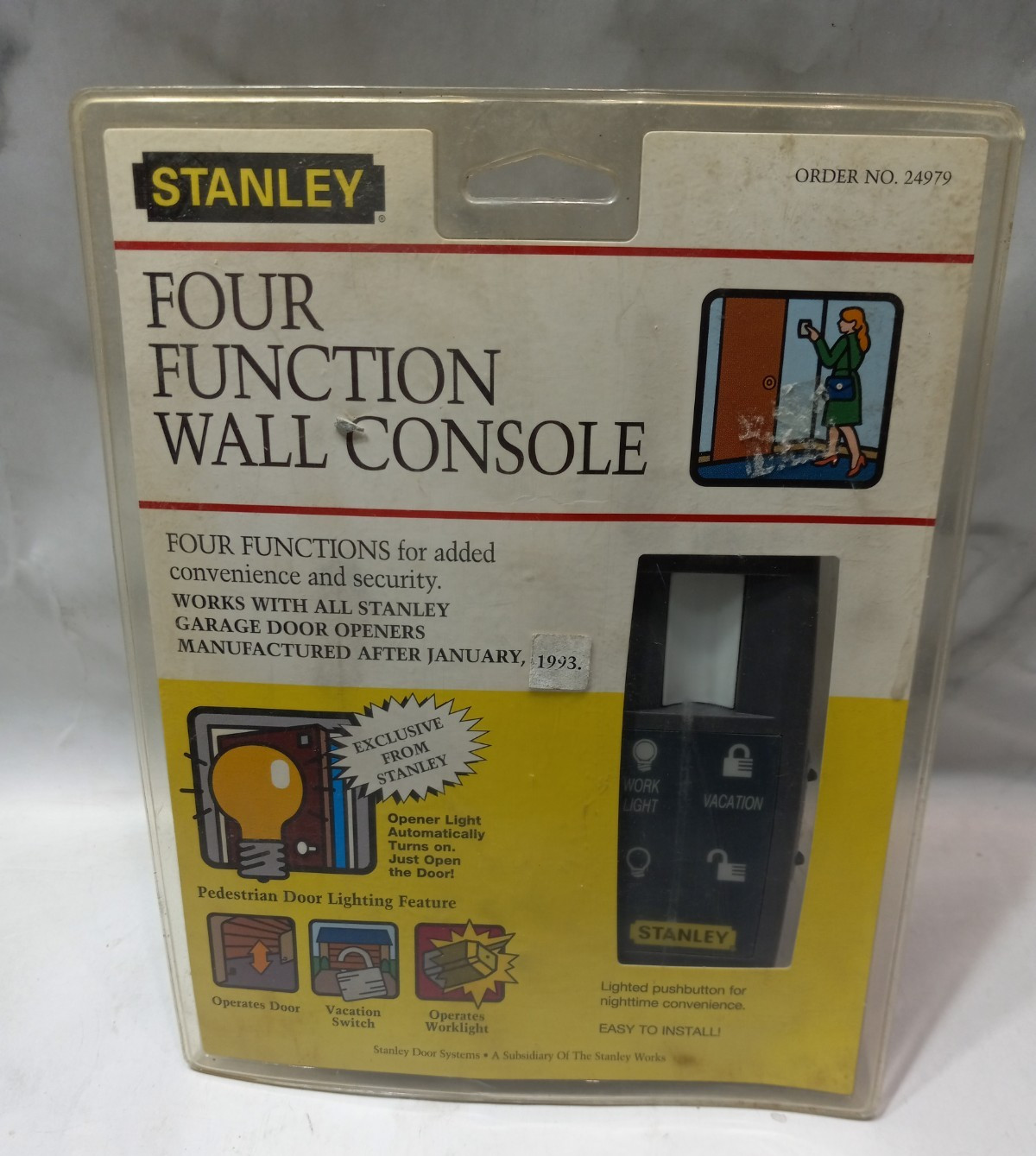 Stanley Four Function Wall Console Garage Door Opener Vintage 1993 NOS Genuine