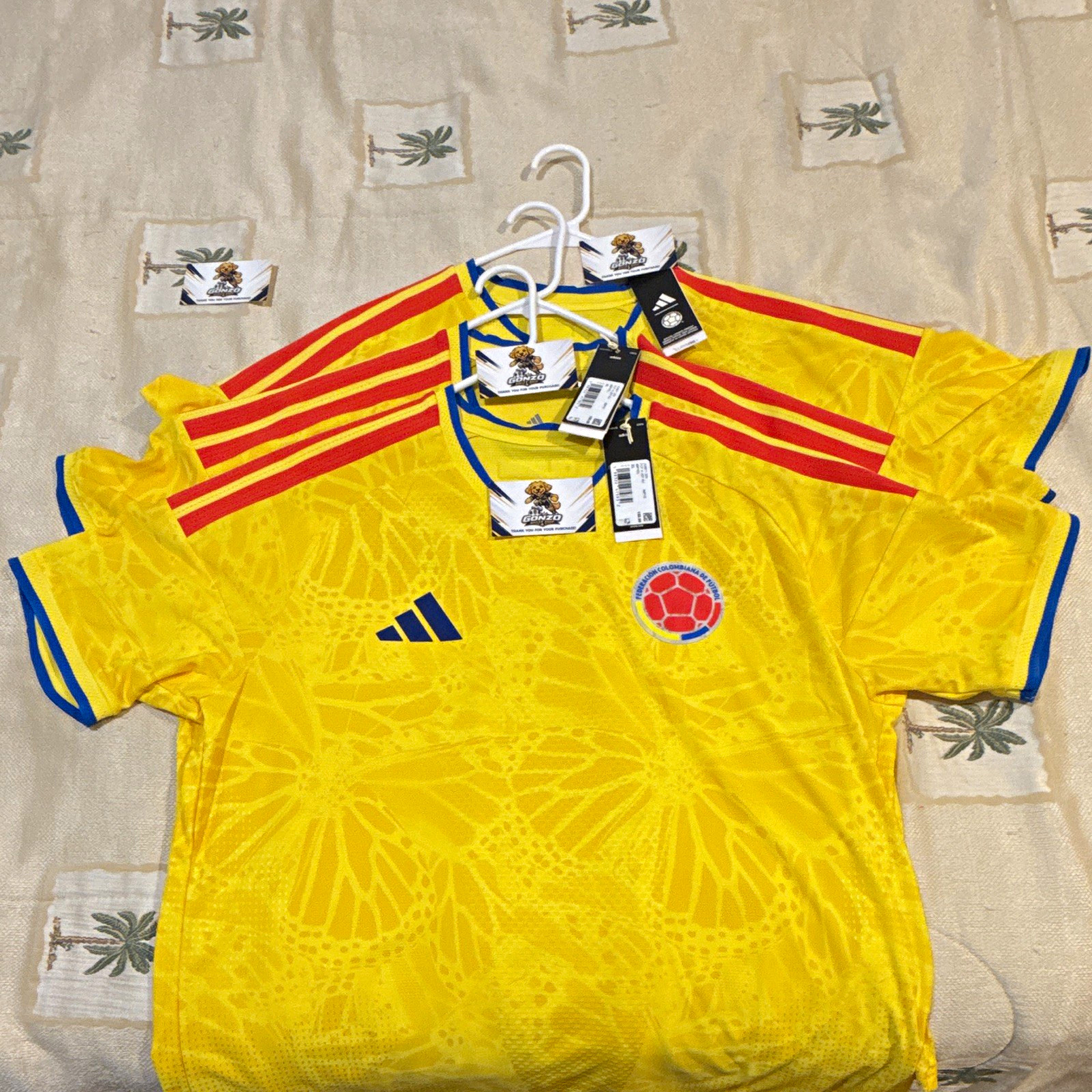 adidas Authentic Colombia National Team Soccer Jersey Yellow Men’s XL