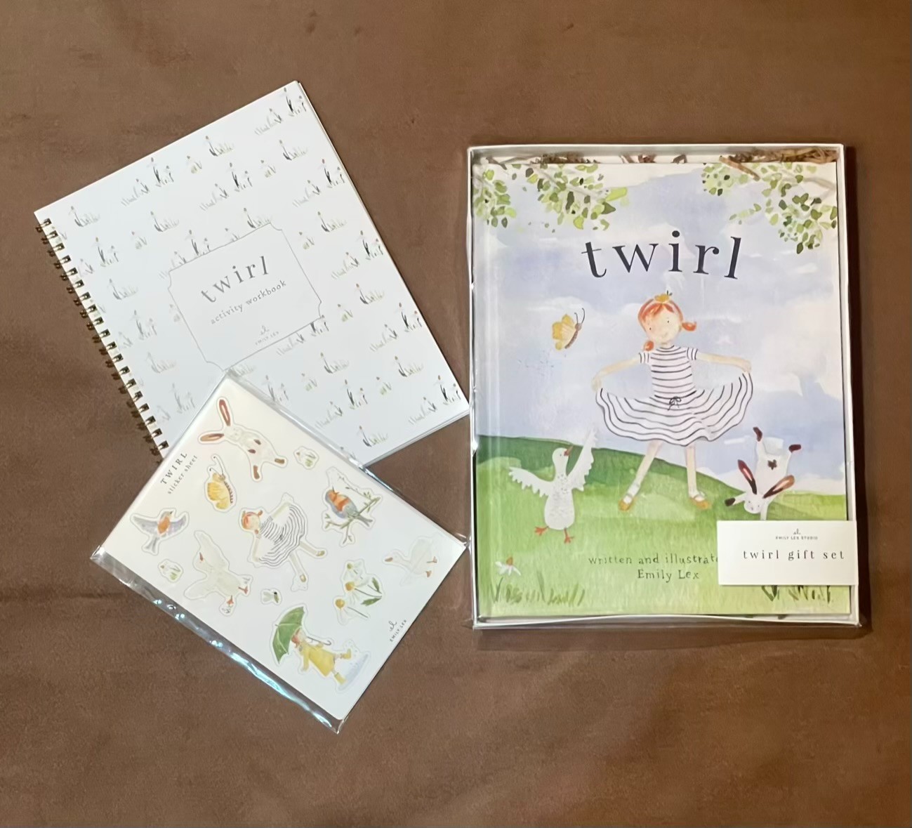 Emily Lex Twirl Gift Set Hardcover Picture Book Activity Workbook Sticker Sheets