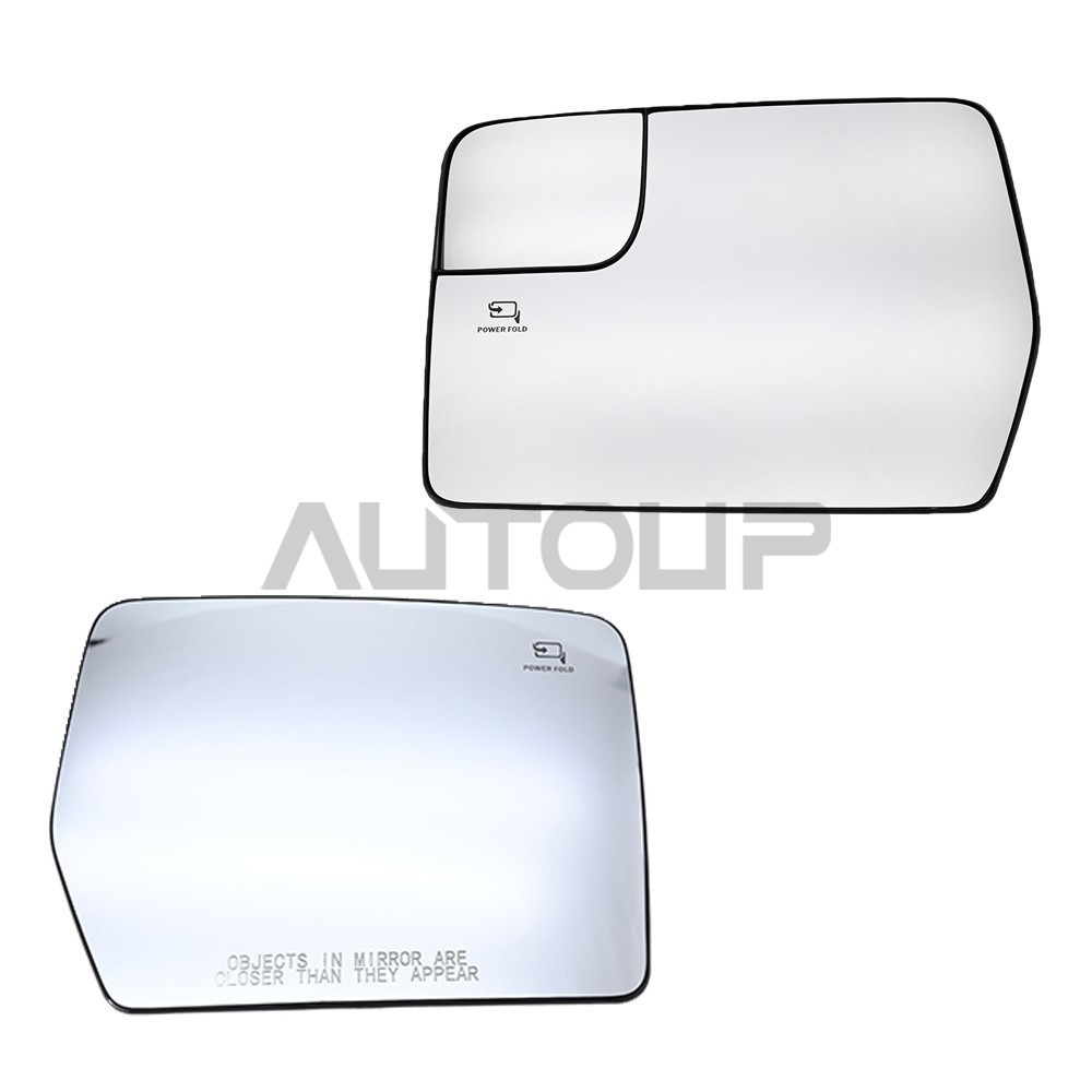 Pair View Door Heated Mirror Glass Fits 11-14 Ford F150 BL3Z17K707E