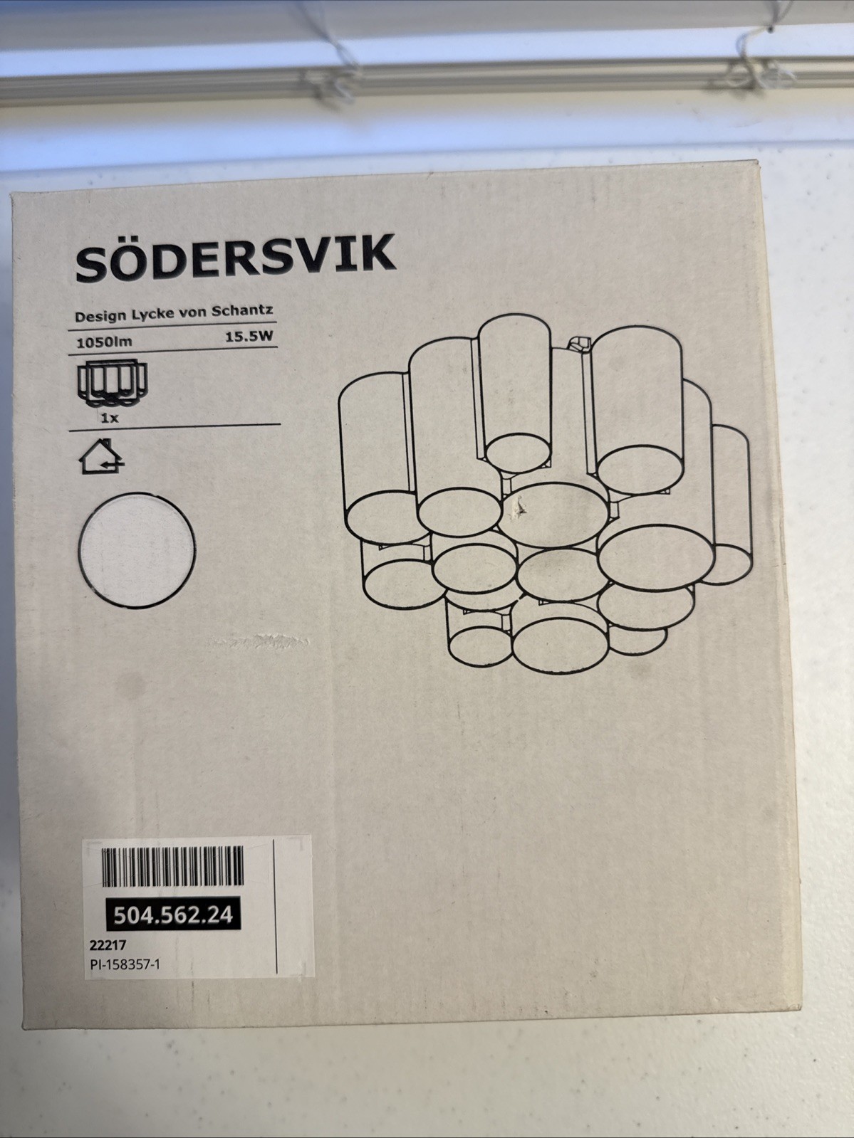 IKEA SODERSVIK Ceiling Wall Lamp LED Dimmable White 504.562.24 Light Fixture IKEA SODERSVIK Ceiling Wall Lamp LED Dimmable White 504.562.24 Light Fixture