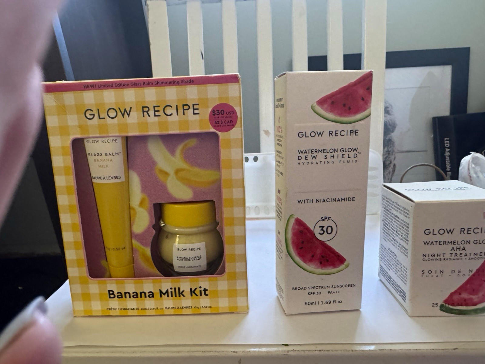Glow Recipe Watermelon Glow SPF 30 Hydrating Fluid + Banana Milk Kit Set,3items