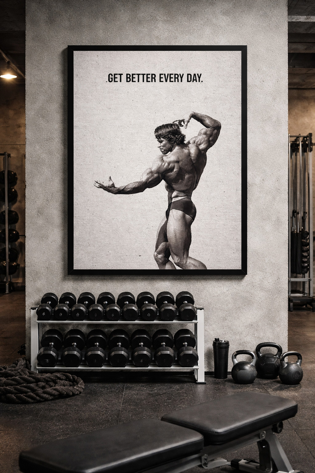 Arnold Schwarzenegger Motivational Gym Poster – Bodybuilding Fitness Wall Art