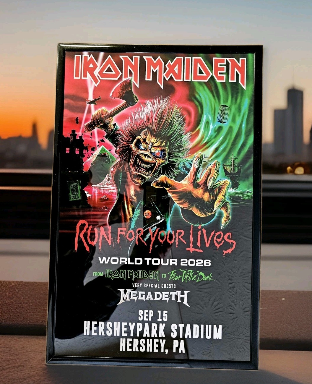 Iron Maiden 2026 Hershey Park PA Framed Concert Poster Iron Maiden 2026 Hershey Park PA Framed Concert Poster