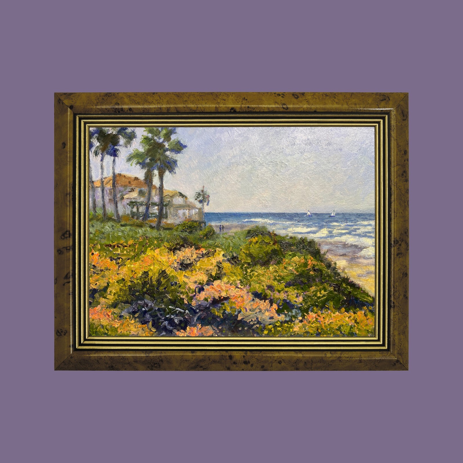 Stunning Oil painting. La Jolla Scene. Original. Signed. Impressionist Art.