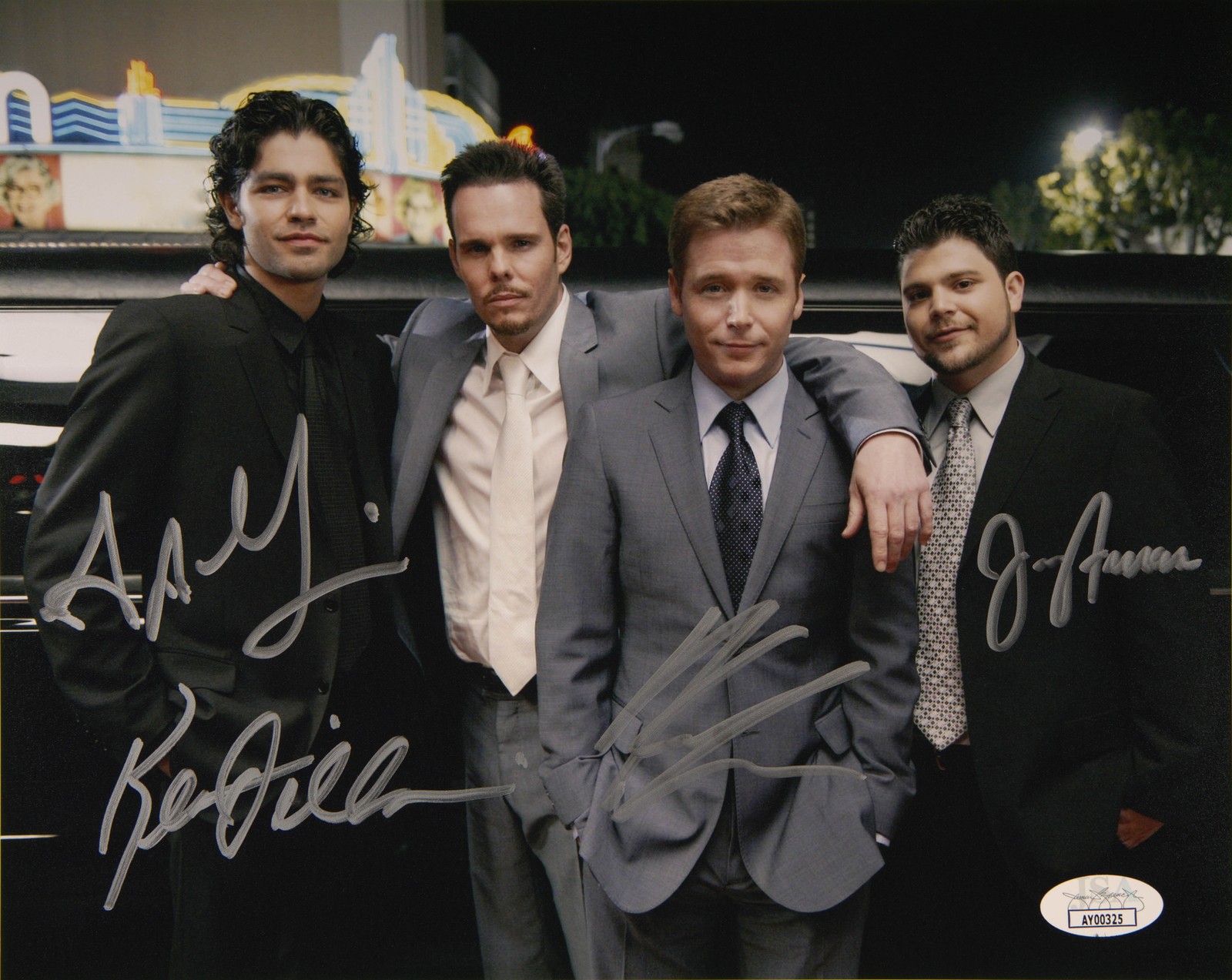 Adrian Grenier, Connolly, Ferrara & Kevin Dillon Signed 8x10 Entourage 2 JSA