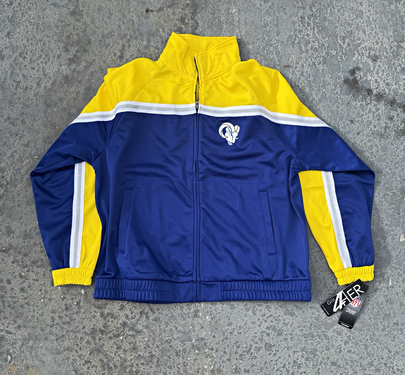 NWT G-III 4Her NFL Los Angeles Rams Full Zip Track Jacket Women\'s Size XL Blue