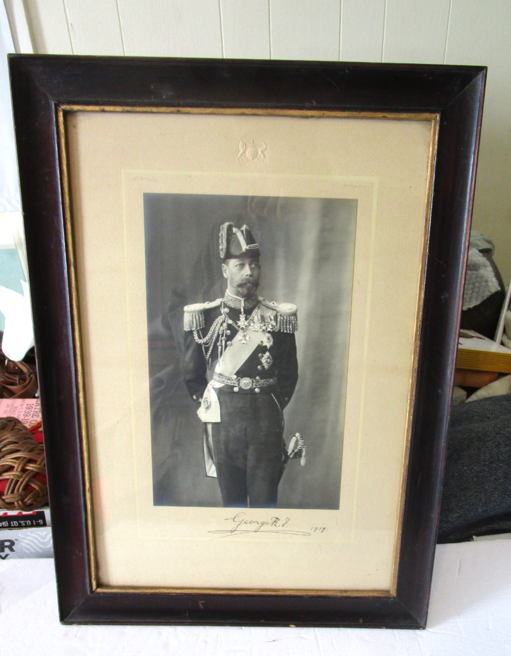 KING GEORGE V AUTO 1919 -RARE Original ROYALTY PHOTO FRAMED KING GEORGE V AUTO 1919 -RARE Original ROYALTY PHOTO FRAMED